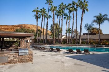 Built in gas barbeque in pool areas for poolside eating and entertaining